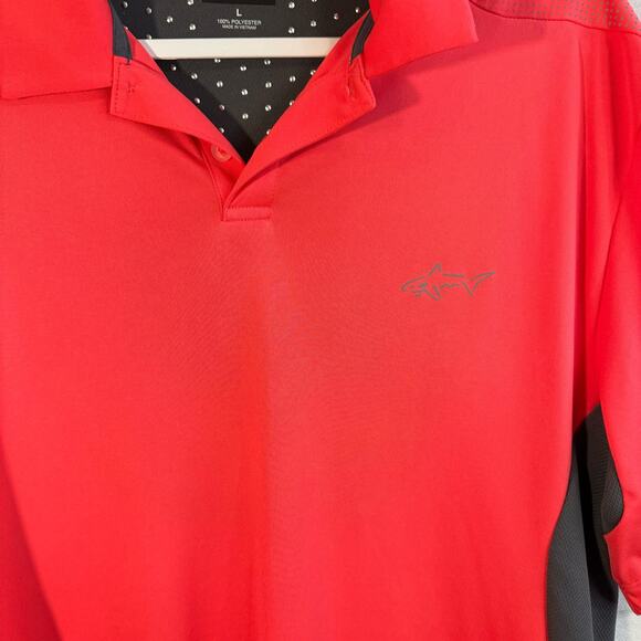 Greg Norman For Tasso Elba Orange & Gray Polo Size Large - Picture 2 of 6